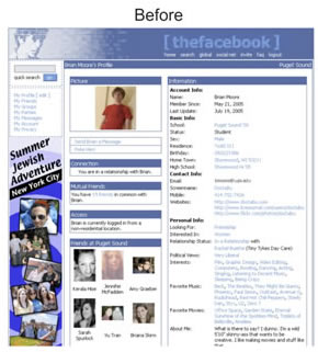Facebook website design