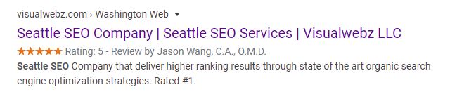 Seattle SEO Google Search Snippet